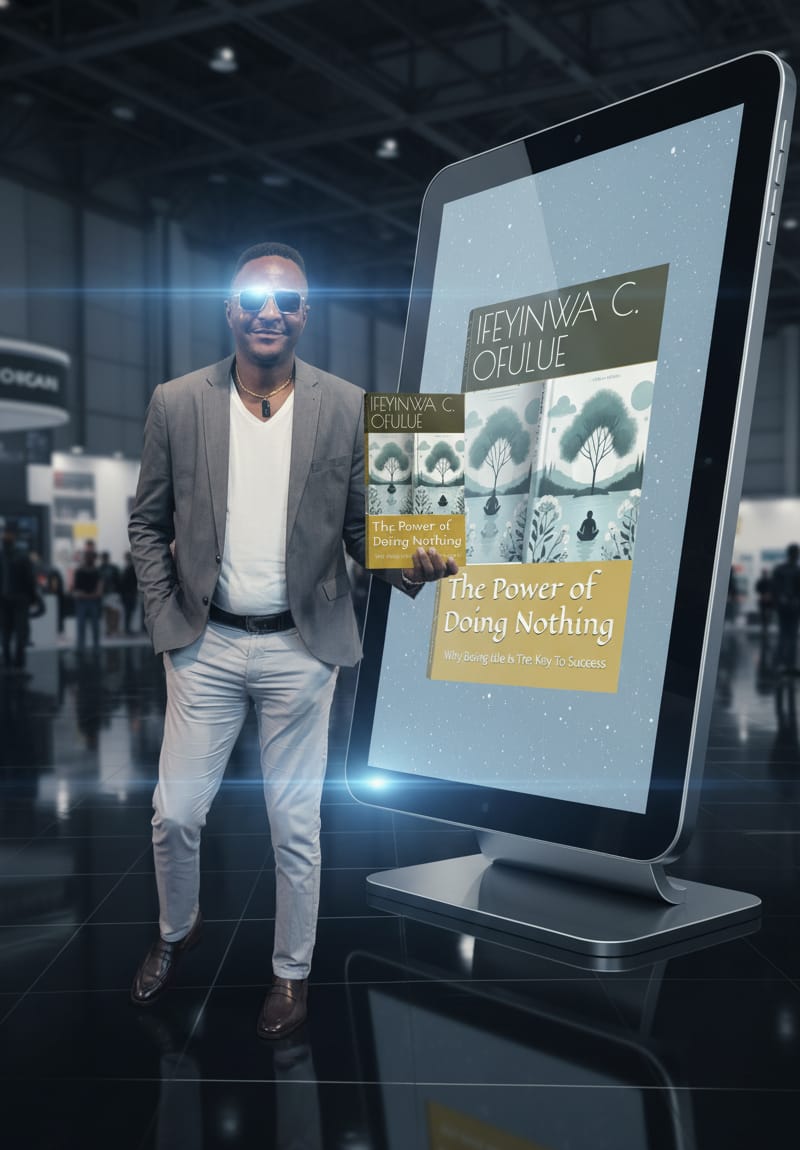 Book displayed on a large tablet